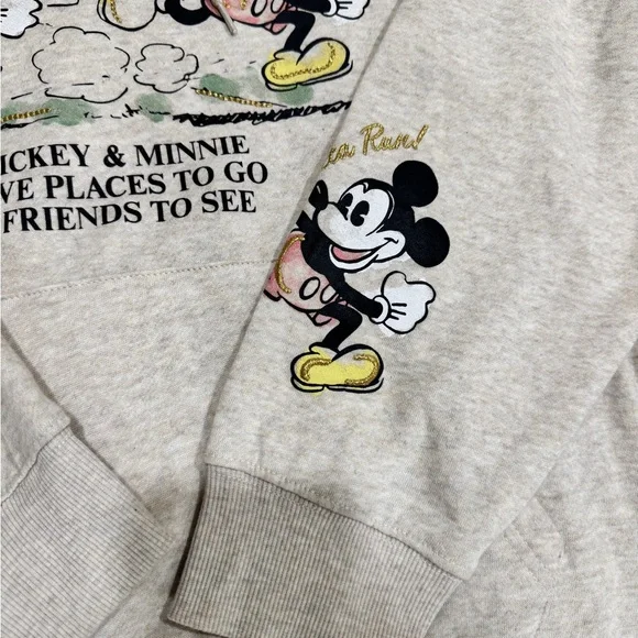 Disney Mickey & Minnie "Places to Go, Friends to See" Hoodie - Heather Beige - Picture 7 of 12